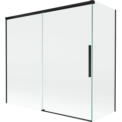Mexen Rox 2-flügelige, verschiebbare Badeabtrennung 170 + 70 x 150 cm, transparent, schwarz - 8C9-170-070-70-00