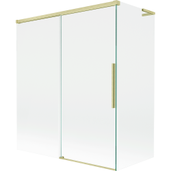 Mexen Rox L Duschwand 2-flügelig verschiebbar 140 + 70 x 150 cm, transparent, gold gebürstet - 8C9L-140-070-55-00