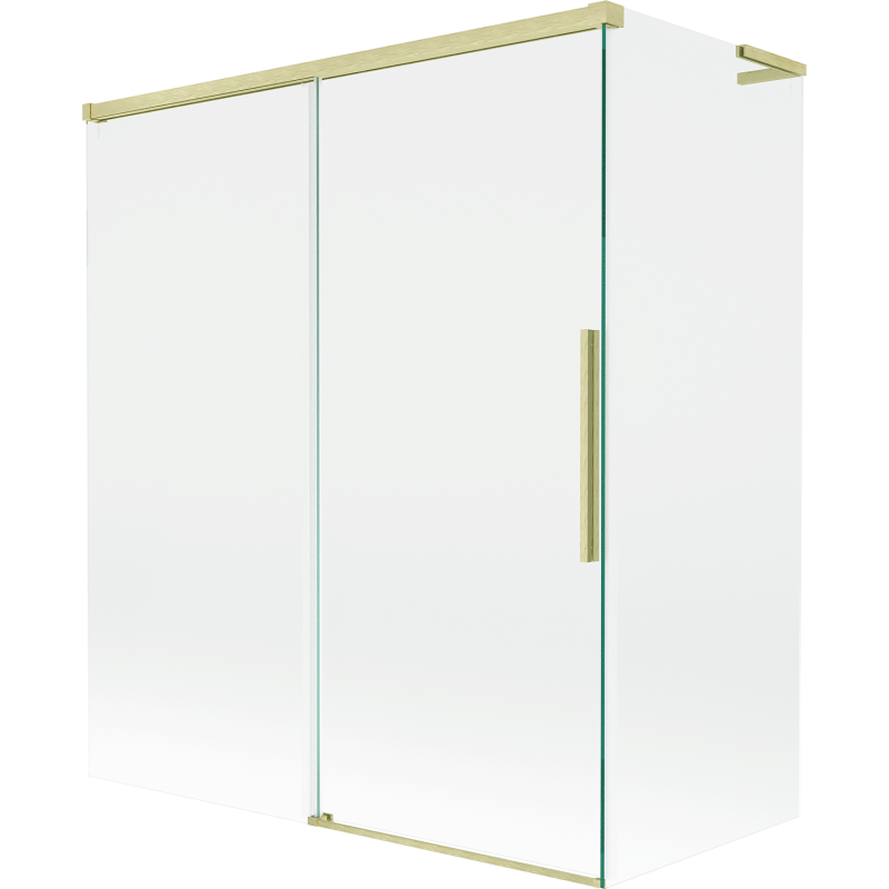 Mexen Rox L Duschwand 2-flügelig verschiebbar 140 + 70 x 150 cm, transparent, gold gebürstet - 8C9L-140-070-55-00
