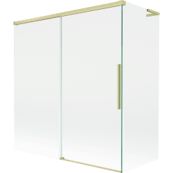 Mexen Rox L zweiflügelige verschiebbare Badewannenabtrennung 150 + 70 x 150 cm, transparent, gebürstet gold