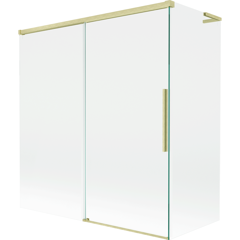 Mexen Rox L Duschwand 2-teilig verschiebbar 150 + 70 x 150 cm, transparent, gold gebürstet - 8C9L-150-070-55-00