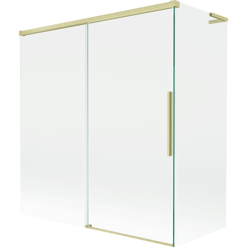 Mexen Rox L zweiflügelige verschiebbare Badewannenabtrennung 150 + 70 x 150 cm, transparent, gebürstet gold