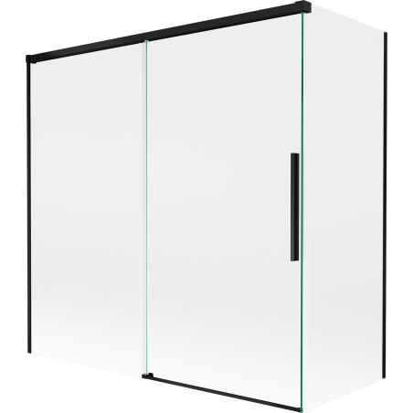 Mexen Rox Badewannenabtrennung 2-flügelig verschiebbar 160 + 75 x 150 cm, transparent, schwarz - 8C9-160-075-70-00