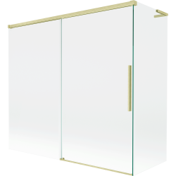 Mexen Rox L Duschwand 2-flügelig verschiebbar 170 + 70 x 150 cm, transparent, gebürstet gold - 8C9L-170-070-55-00