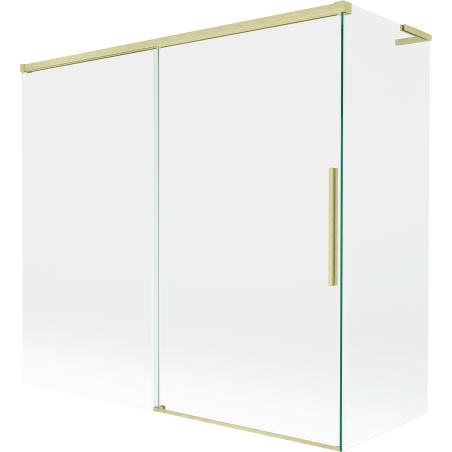 Mexen Rox L Duschwand 2-flügelig verschiebbar 170 + 70 x 150 cm, transparent, gebürstet gold - 8C9L-170-070-55-00