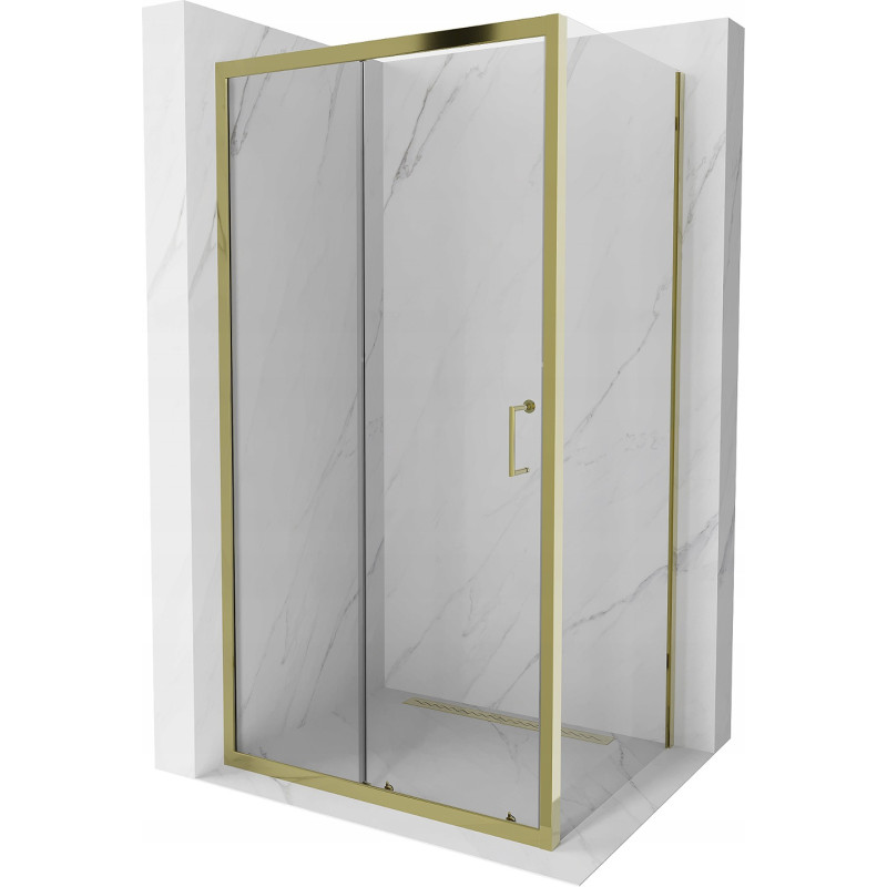 Mexen Apia Schiebeduschkabine 90 x 80 cm, transparent, gold - 840-090-080-50-00