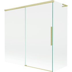Mexen Rox L Duschabtrennung, 2-flügelig, 160 + 80 x 150 cm, transparent, gold gebürstet - 8C9L-160-080-55-00