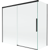 Mexen Rox Badewannenwand 2-flügelig verschiebbar 170 + 75 x 150 cm, transparent, schwarz - 8C9-170-075-70-00