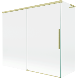 Mexen Rox L Duschabtrennung 2-flügelig schiebbar 180 + 80 x 150 cm, transparent, gebürstet gold - 8C9L-180-080-55-00