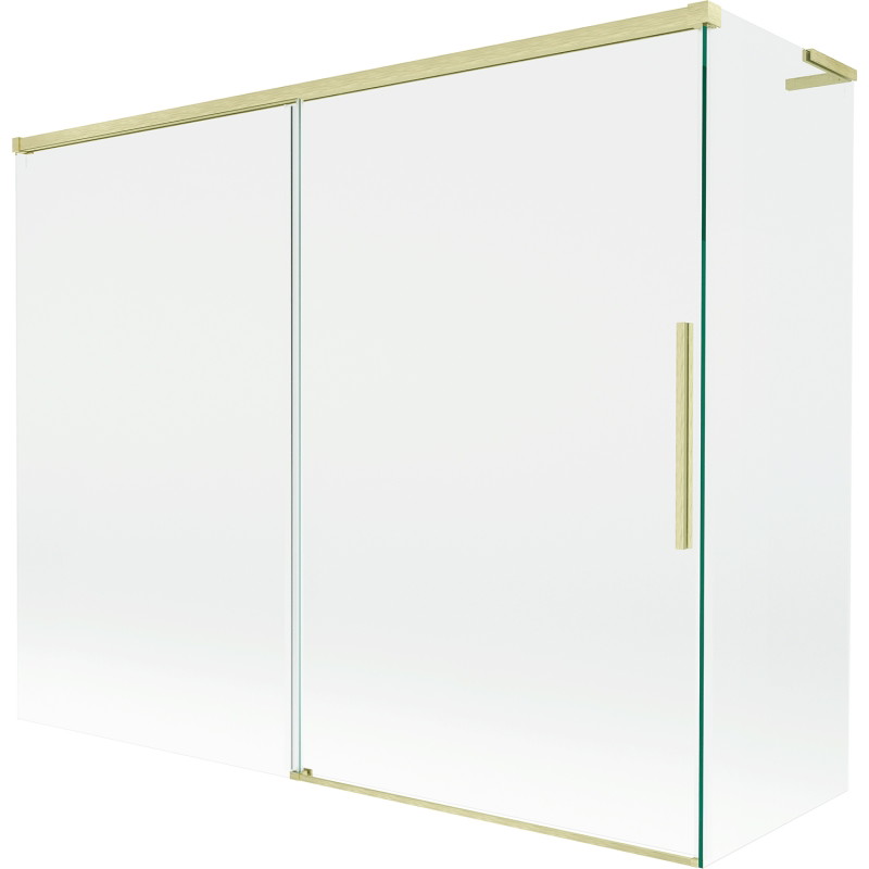 Mexen Rox L 2-flügelige, verschiebbare Badewannenwand 190 + 80 x 150 cm, transparent, gold gebürstet - 8C9L-190-080-55-00