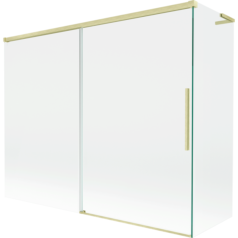 Mexen Rox L Duschwand 2-flügelig verschiebbar 190 + 80 x 150 cm, transparent, gold gebürstet - 8C9L-190-080-55-00