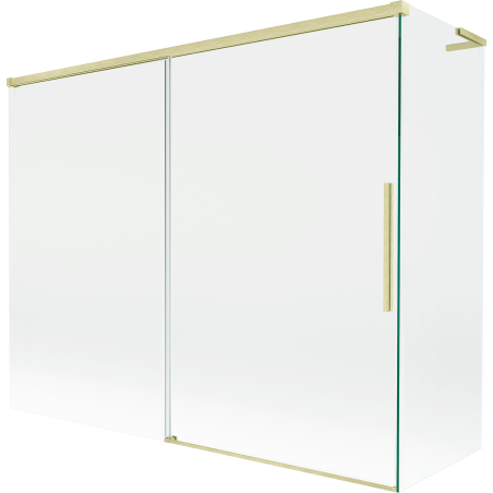 Mexen Rox L 2-flügelige, verschiebbare Badewannenwand 190 + 80 x 150 cm, transparent, gold gebürstet - 8C9L-190-080-55-00