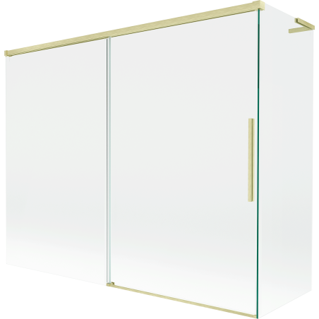 Mexen Rox L Duschwand 2-flügelig verschiebbar 190 + 80 x 150 cm, transparent, gold gebürstet - 8C9L-190-080-55-00