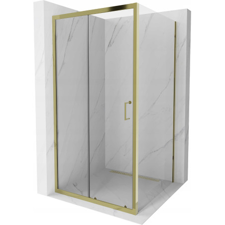 Mexen Apia Schiebeduschkabine 90 x 90 cm, transparent, gold - 840-090-090-50-00