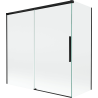 Mexen Rox Wannenfaltwand, 2-flügelig, 160 + 80 x 150 cm, transparent, schwarz - 8C9-160-080-70-00