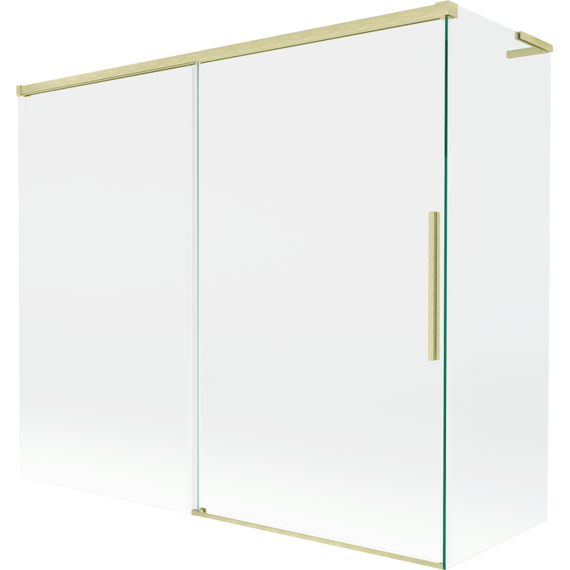 Mexen Rox L Badewannenfaltwand 2-flügelig verschiebbar 180 + 90 x 150 cm, transparent, gold gebürstet - 8C9L-180-090-55-00