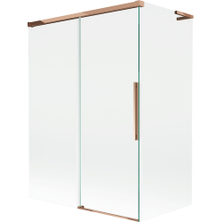 Mexen Rox L Badewannenfaltwand 2-flügelig verschiebbar 120 + 70 x 150 cm, transparent, Roségold - 8C9L-120-070-60-00