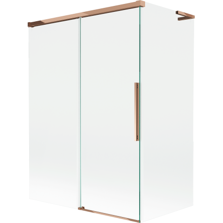 Mexen Rox L Badewannenfaltwand 2-flügelig verschiebbar 120 + 70 x 150 cm, transparent, Roségold - 8C9L-120-070-60-00