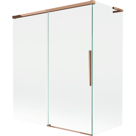 Mexen Rox L Badewannenabtrennung, 2-teilig, schiebbar 140 + 70 x 150 cm, transparent, Roségold - 8C9L-140-070-60-00