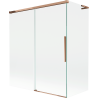 Mexen Rox L Badewannenabtrennung, 2-teilig, schiebbar 140 + 70 x 150 cm, transparent, Roségold - 8C9L-140-070-60-00