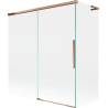 Mexen Rox L Badewannen-Panel, 2-flügelig, verschiebbar 150 + 70 x 150 cm, transparent, Roségold - 8C9L-150-070-60-00