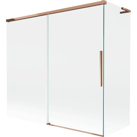 Mexen Rox L Duschwand, 2-flügelige Schiebetür 170 + 70 x 150 cm, transparent, Roségold - 8C9L-170-070-60-00