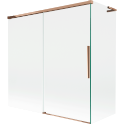 Mexen Rox L Badewannenabtrennung 2-flügelig verschiebbar 160 + 75 x 150 cm, transparent, Roségold - 8C9L-160-075-60-00