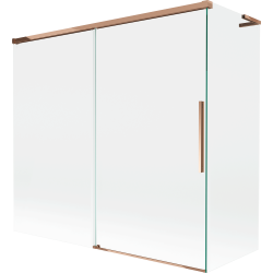 Mexen Rox L Wannenabtrennung 2-flügelig verschiebbar 170 + 75 x 150 cm, transparent, Roségold - 8C9L-170-075-60-00