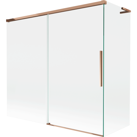 Mexen Rox L Wannenabtrennung 2-flügelig verschiebbar 170 + 75 x 150 cm, transparent, Roségold - 8C9L-170-075-60-00