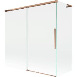 Mexen Rox L Badewannenwand, 2-flügelig, verschiebbar, 160 + 80 x 150 cm, transparent, Roségold - 8C9L-160-080-60-00