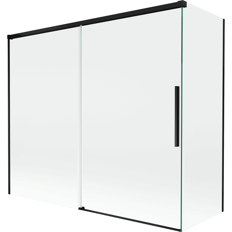 Mexen Rox Duschwand 2-flügelig verschiebbar 180 + 90 x 150 cm, transparent, schwarz - 8C9-180-090-70-00