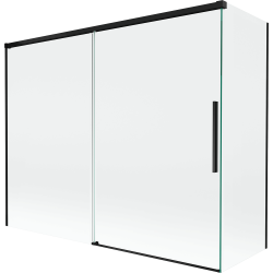 Mexen Rox Duschabtrennung 2-flügelig verschiebbar 190 + 90 x 150 cm, transparent, schwarz - 8C9-190-090-70-00