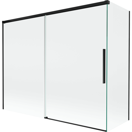 Mexen Rox Duschabtrennung 2-flügelig verschiebbar 190 + 90 x 150 cm, transparent, schwarz - 8C9-190-090-70-00