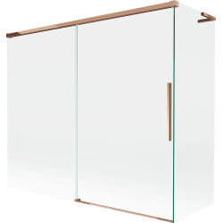 Mexen Rox L Badewannenabtrennung 2-flügelig verschiebbar 180 + 80 x 150 cm, transparent, Roségold - 8C9L-180-080-60-00