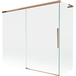 Mexen Rox L Badewannenwand 2-flügelig verschiebbar 180 + 90 x 150 cm, transparent, Roségold - 8C9L-180-090-60-00