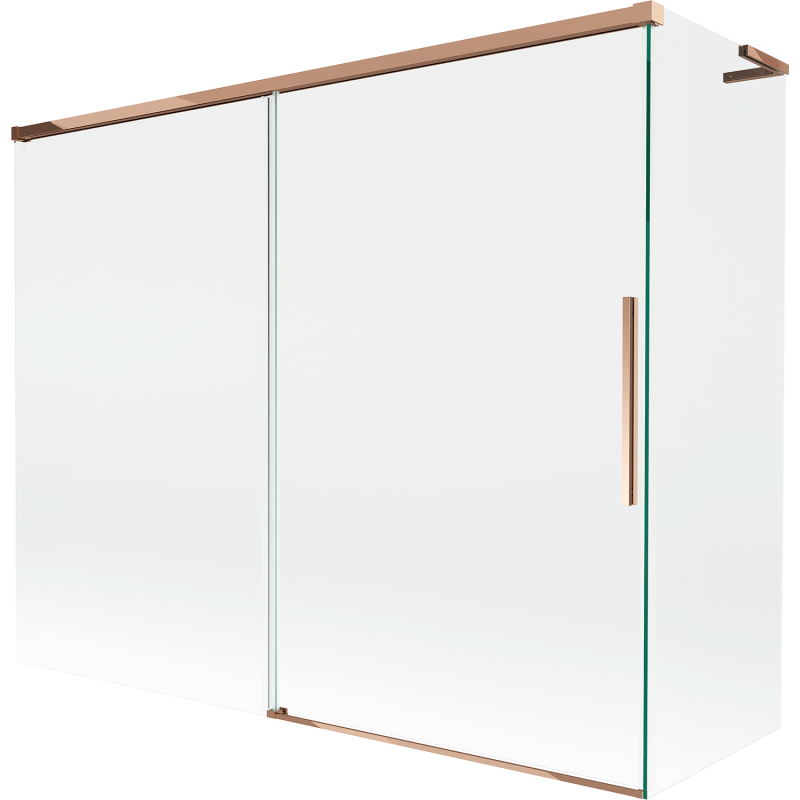 Mexen Rox L Duschwand 2-flügelig schiebbar 190 + 90 x 150 cm, transparent, Roségold - 8C9L-190-090-60-00