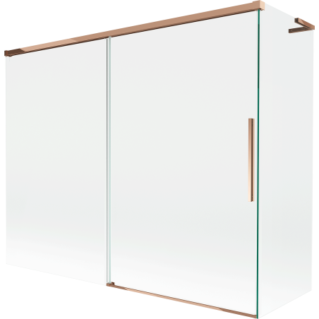 Mexen Rox L Duschwand 2-flügelig schiebbar 190 + 90 x 150 cm, transparent, Roségold - 8C9L-190-090-60-00