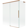 Mexen Rox L Badewannenabtrennung 2-flügelige Schiebetür 140 + 70 x 150 cm, transparent, gebürstetes Kupfer - 8C9L-140-070-65-00