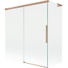 Mexen Rox L zweiflügeliger verschiebbarer Duschtrennwand 150 + 70 x 150 cm, transparent, gebürstetes Kupfer