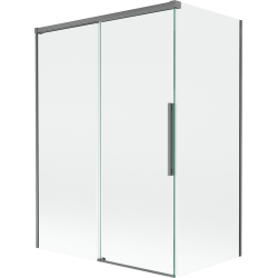 Mexen Rox Duschabtrennung 2-flügelig verschiebbar 120 + 70 x 150 cm, transparent, Gun Metal - 8C9-120-070-95-00