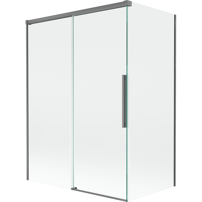 Mexen Rox Duschabtrennung 2-flügelig verschiebbar 120 + 70 x 150 cm, transparent, Gun Metal - 8C9-120-070-95-00