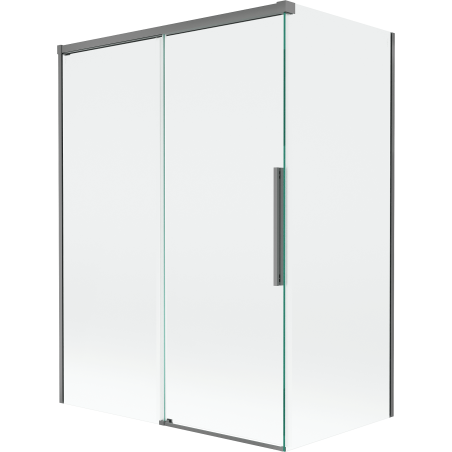 Mexen Rox Duschabtrennung 2-flügelig verschiebbar 120 + 70 x 150 cm, transparent, Gun Metal - 8C9-120-070-95-00