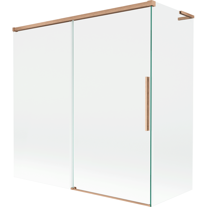 Mexen Rox L 2-flügelige Duschwand verschiebbar 160 + 70 x 150 cm, transparent, gebürstetes Kupfer - 8C9L-160-070-65-00