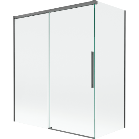 Mexen Rox Badewannenabtrennung 2-flügelig verschiebbar 140 + 70 x 150 cm, transparent, Gun Metal - 8C9-140-070-95-00