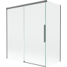 Mexen Rox Badewannenabtrennung 2-flügelig verschiebbar 140 + 70 x 150 cm, transparent, Gun Metal - 8C9-140-070-95-00