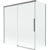 Mexen Rox Badeabtrennung, 2-flügelig, verschiebbar 150 + 70 x 150 cm, transparent, Gun Metal - 8C9-150-070-95-00