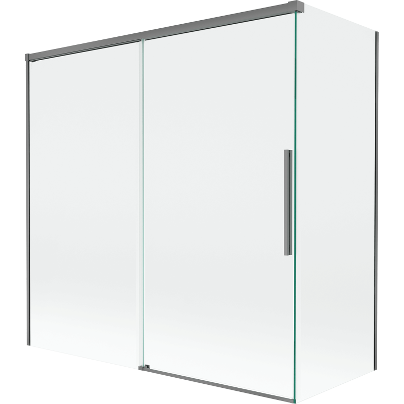 Mexen Rox Duschabtrennung 2-flügelig, verschiebbar 160 + 75 x 150 cm, transparent, Gun Metal - 8C9-160-075-95-00