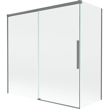 Mexen Rox Duschabtrennung 2-flügelig, verschiebbar 160 + 75 x 150 cm, transparent, Gun Metal - 8C9-160-075-95-00