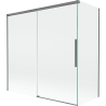 Mexen Rox Duschabtrennung 2-flügelig, verschiebbar 160 + 75 x 150 cm, transparent, Gun Metal - 8C9-160-075-95-00