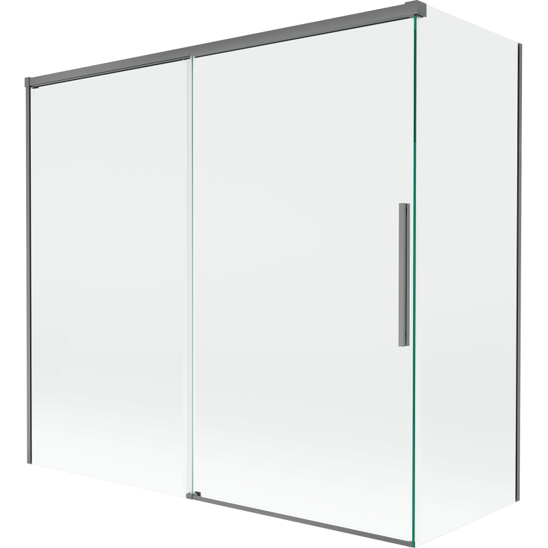 Mexen Rox 2-flügelige, verschiebbare Badewannenabtrennung 170 + 75 x 150 cm, transparent, Gun Metal - 8C9-170-075-95-00